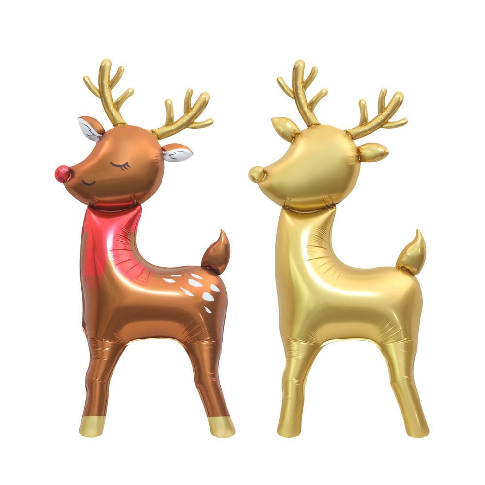 Balões metalizados para renas de Natal 4D Standing Deer x2