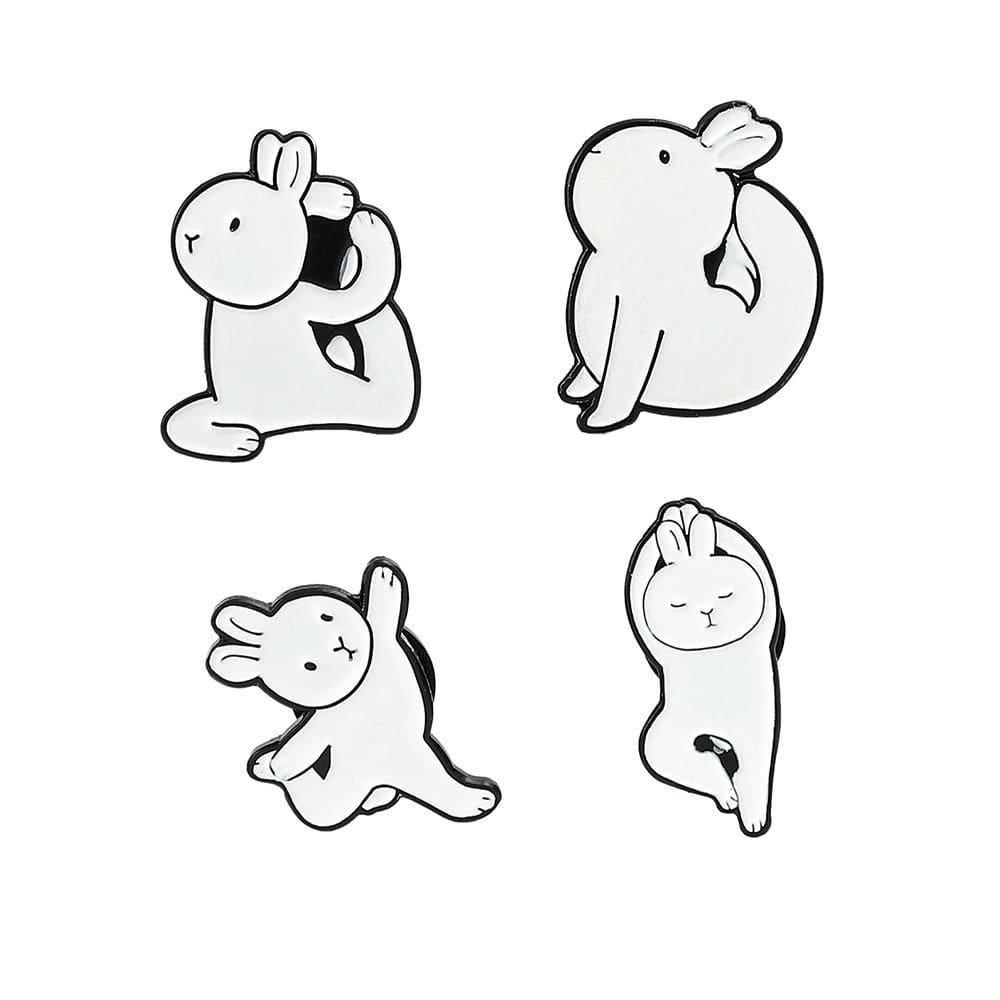 Conjunto de broches, blusa de liga leve de balé de ioga, coelho, desenho animado