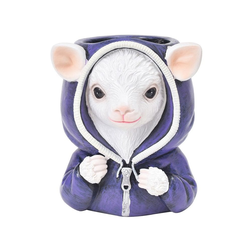 Vaso de resina de ovelha com design de capuz 12,5 x 10 x 13 cm à prova d`água