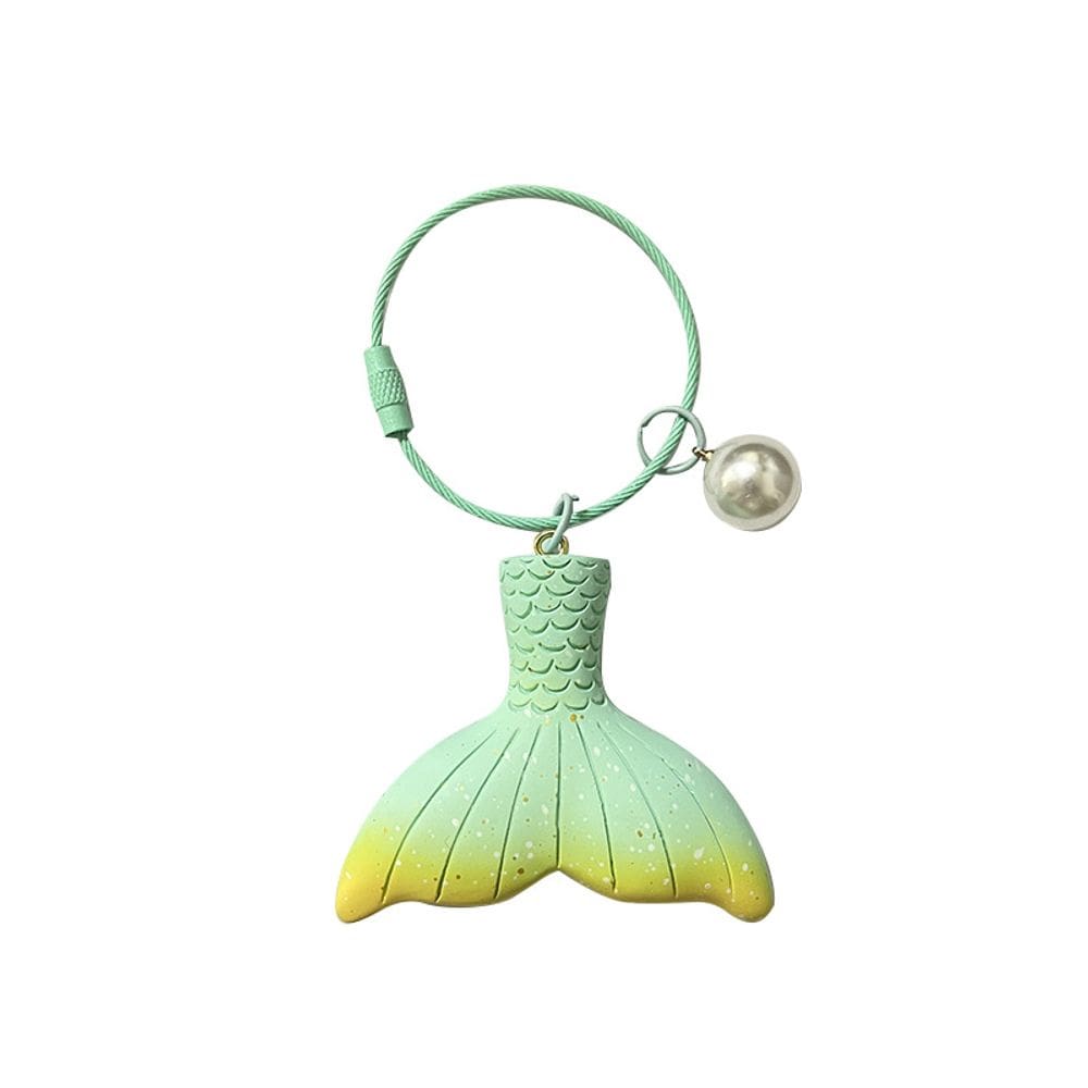 Chaveiro Creative Mint Blue Mermaid Tail com detalhes em pérola