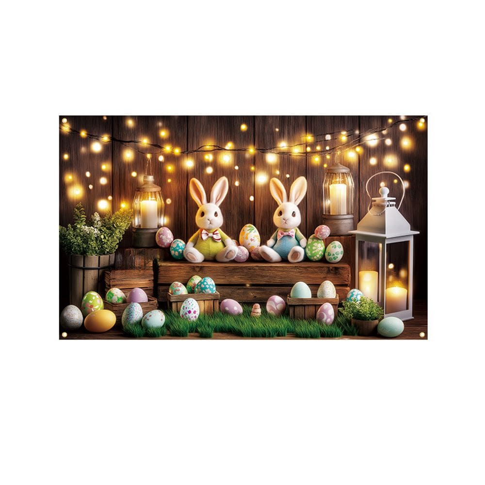 Tapeçaria para pendurar na parede, coelhinho fofo da Páscoa, ovo colorido 180x110cm