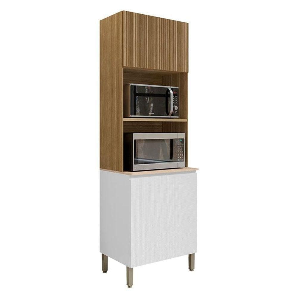 Armário Paneleiro Art 6007 Duplo Forno Freijó ártico Riscatto - Kits Paraná