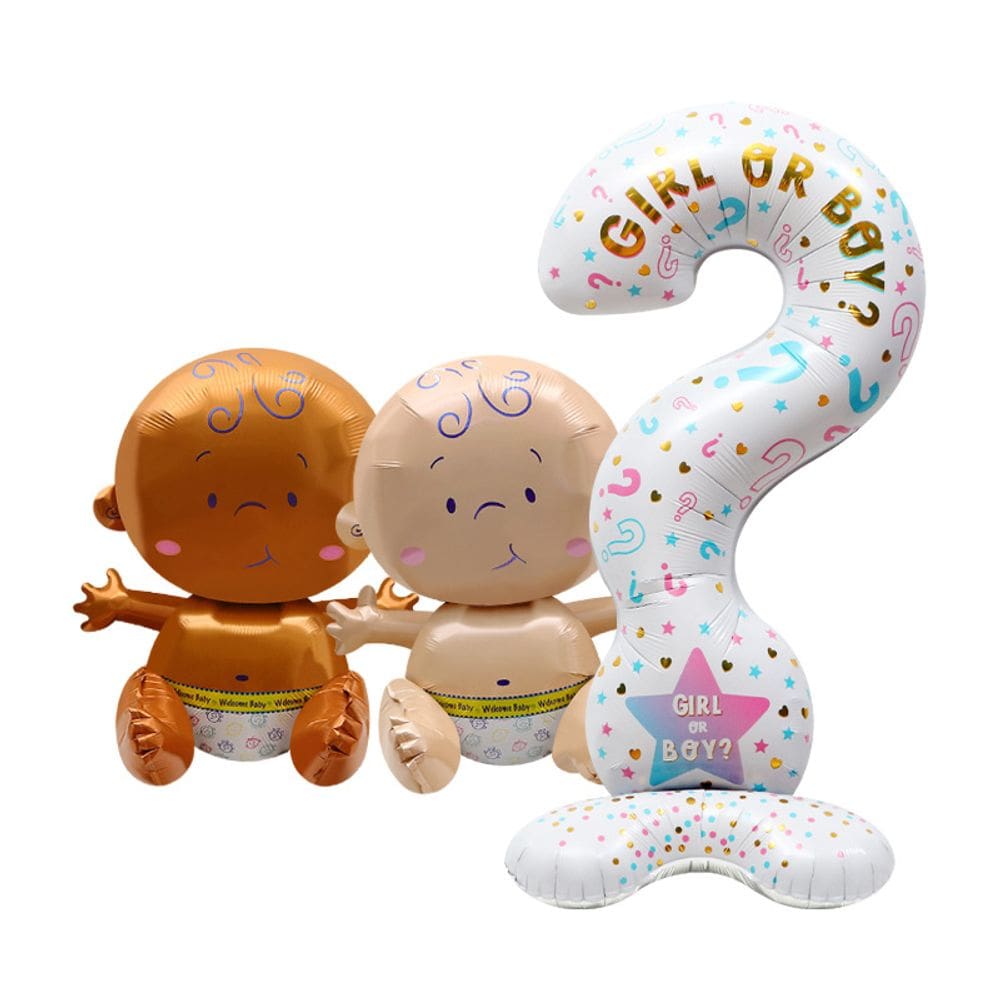 Balões metalizados Gender Reveal Party, 3 unidades | Menina ou menino?