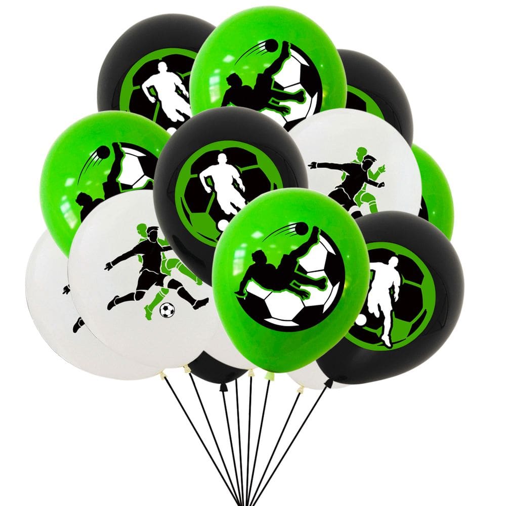Conjunto de balões de látex de bola de futebol, 12 peças para festa de futebol