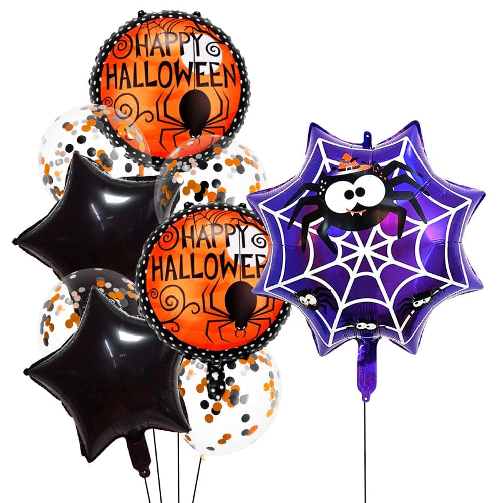 Kit de balões metalizados Halloween Spider, 9 unidades | Black Star