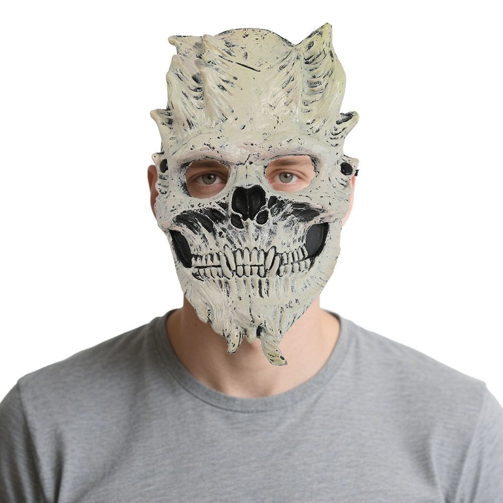 Warrior Skull Masks, resina, meio rosto, cosplay, festa de Halloween