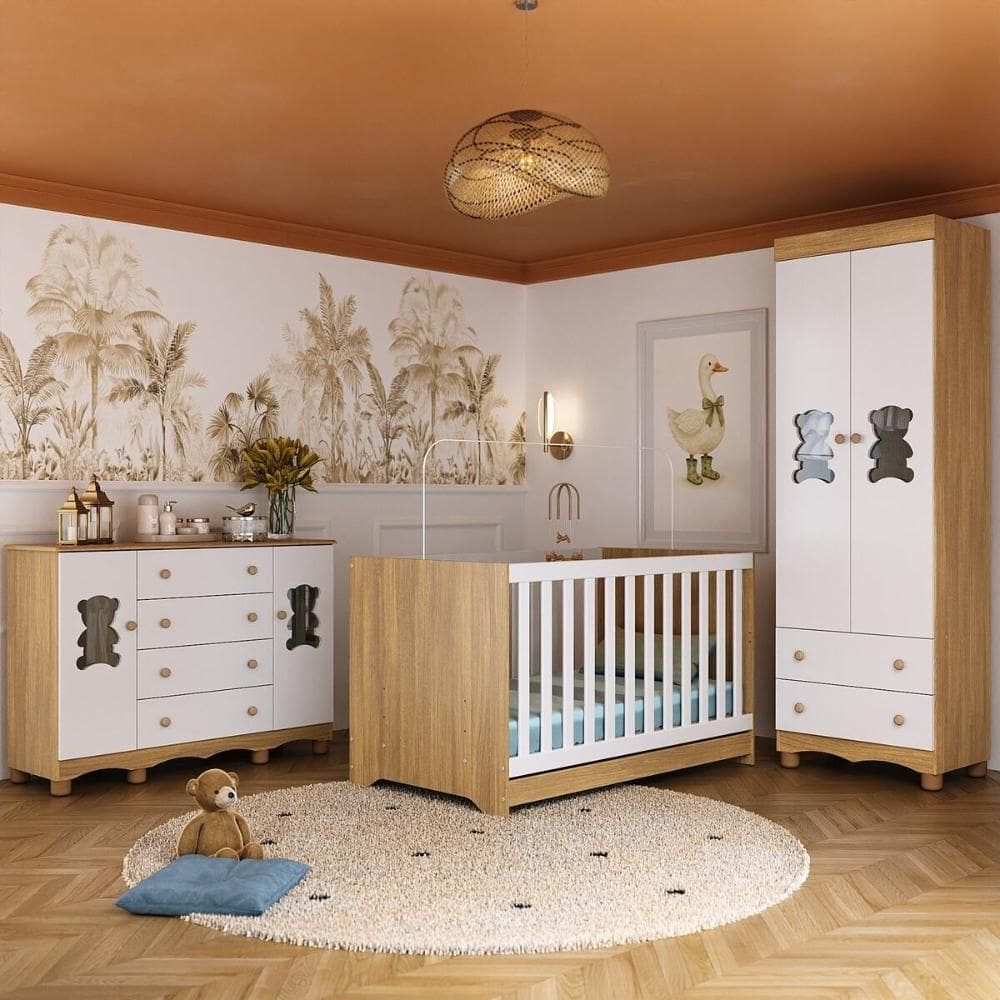 Quarto de Bebê Completo com Berço Americano 3 em 1 Ternura Multimóveis MP4659