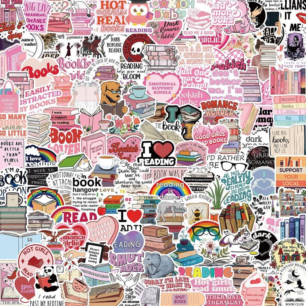 Pacote de adesivos Dark Romance Aesthetic Bookish, 50 unidades
