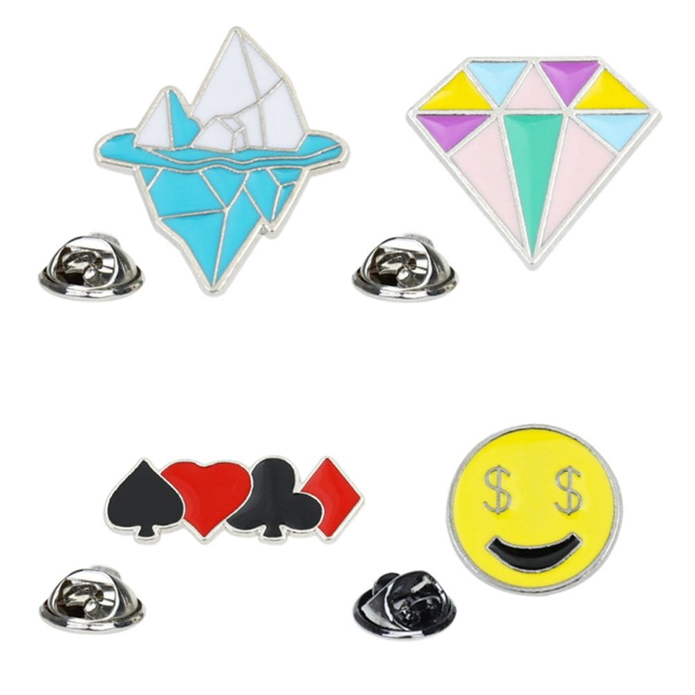 Conjunto de alfinetes de broche em estilo cartoon Iceberg Geometric Alloy x4