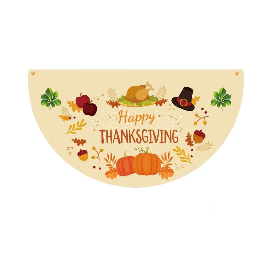 Bandeira Half Fan Thanksgiving Feliz Dia de Ação de Graças 45x90cm
