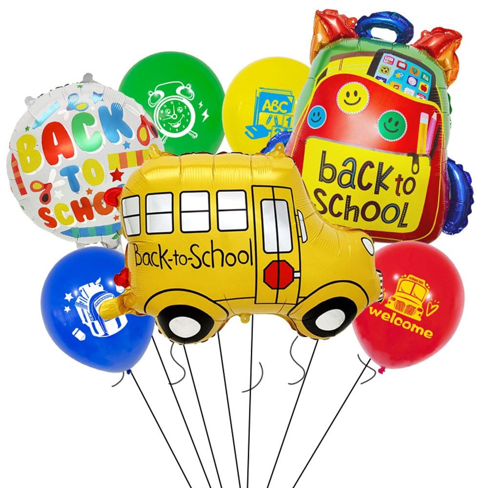 Kit de balões de volta às aulas, 7 unidades de balões de alumínio e látex