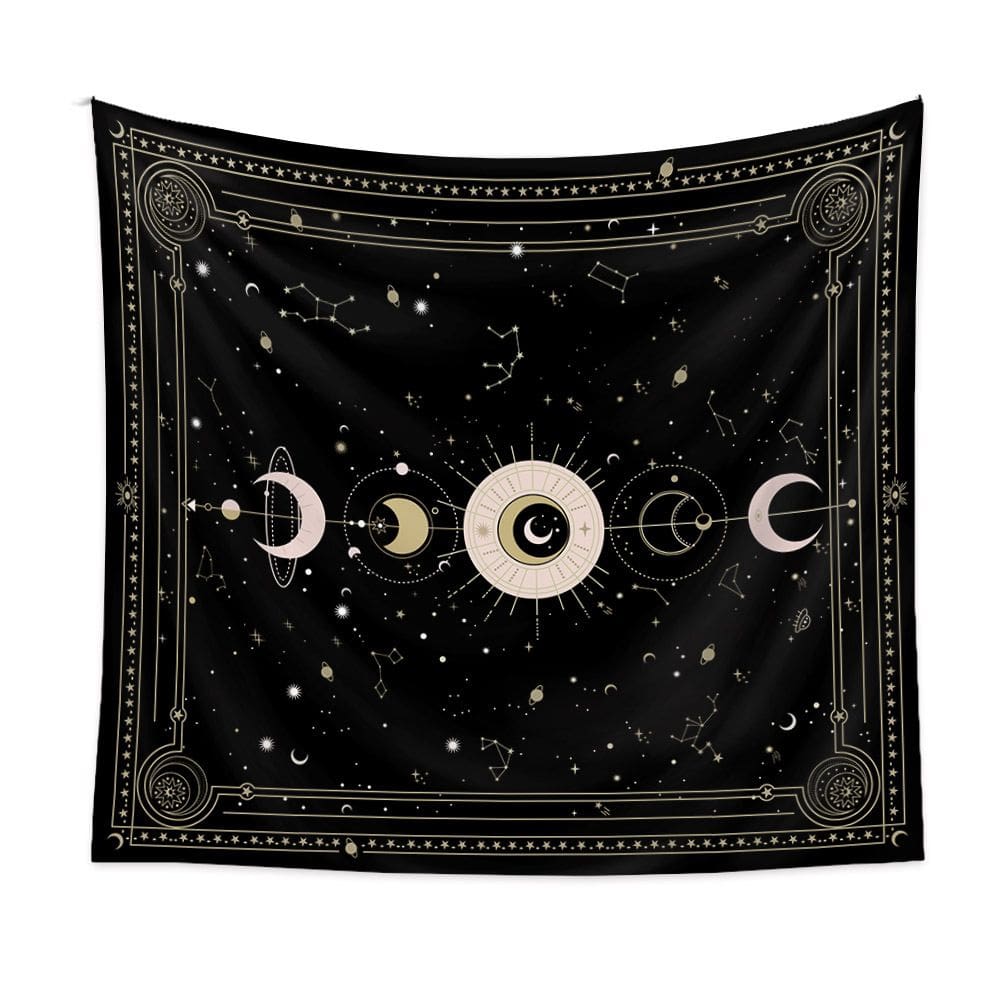 Tapeçaria para pendurar na parede Celestial Tarot Lunar Phases 130x150cm