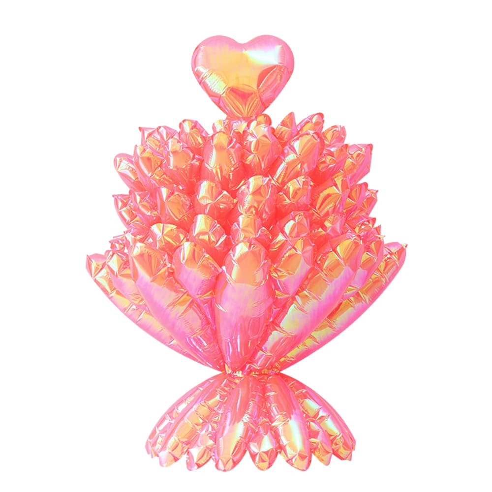 Balão Metalizado 4D em camadas, buquê em forma de coração, 63x88cm