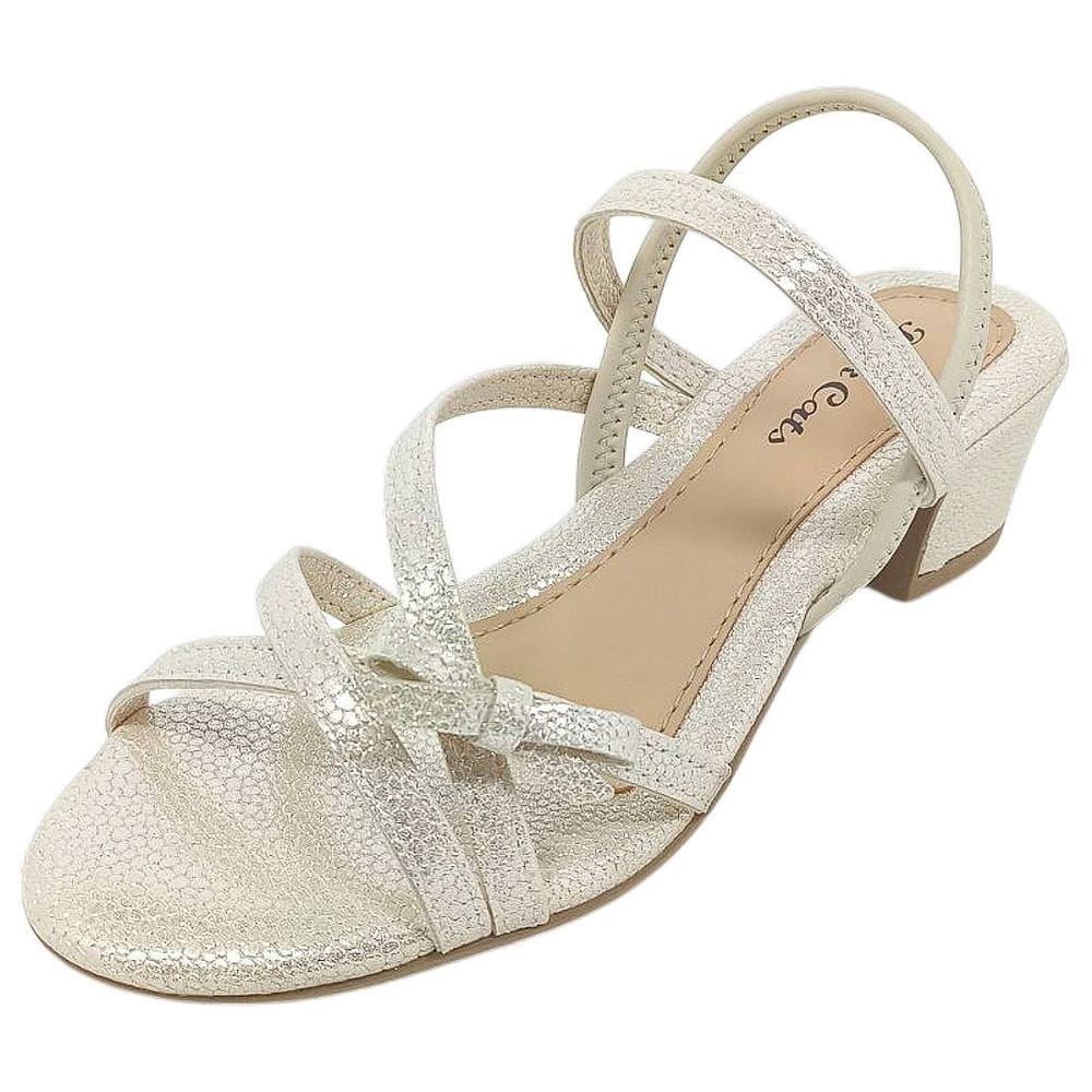 Sandalia Infantil Menina Salto Brilho Elegante Pink Cats