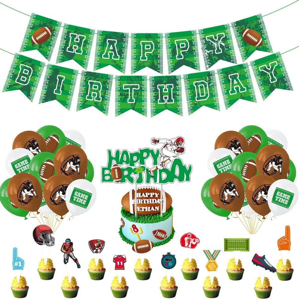 Kit de decoração de festa com tema de futebol, aniversário, 18 unidades