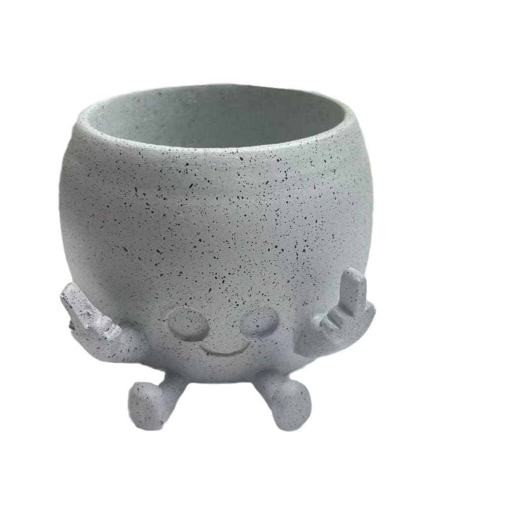 Desenho de personagem de desenho animado de resina engraçado em vaso de flores 12x10x10cm