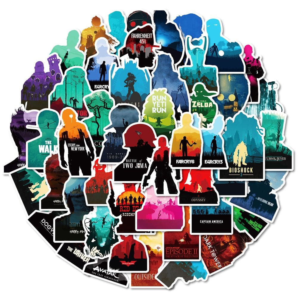 Pacote de adesivos Creative Silhouette Landscape, 50 unidades