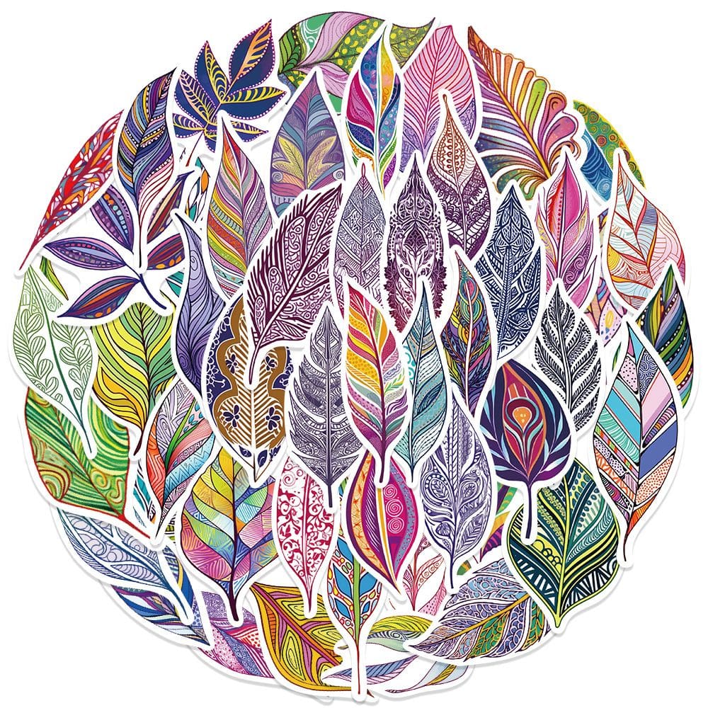 Adesivos, decalques de vinil, 50 unidades, folhas coloridas, padrão boêmio