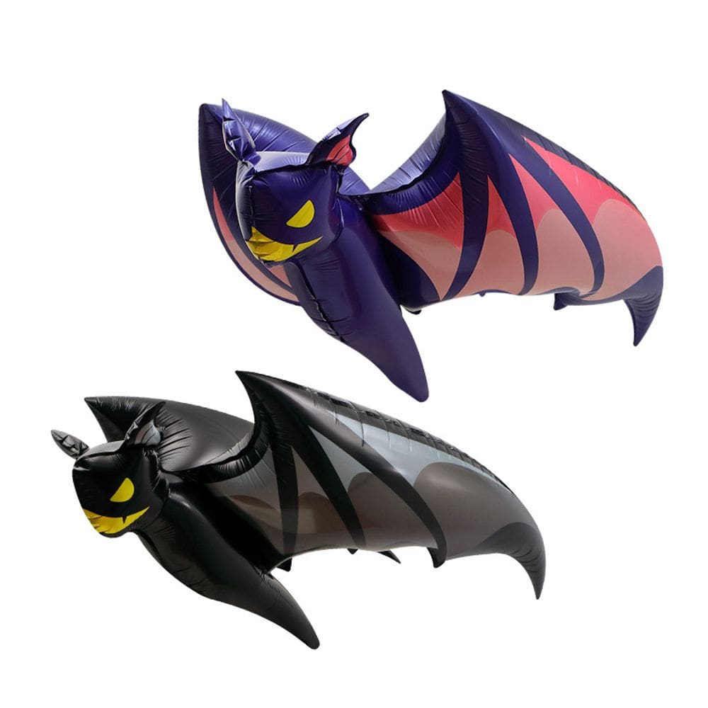 Balão de alumínio 3D em forma de morcego 90x76cm para decoração de Halloween
