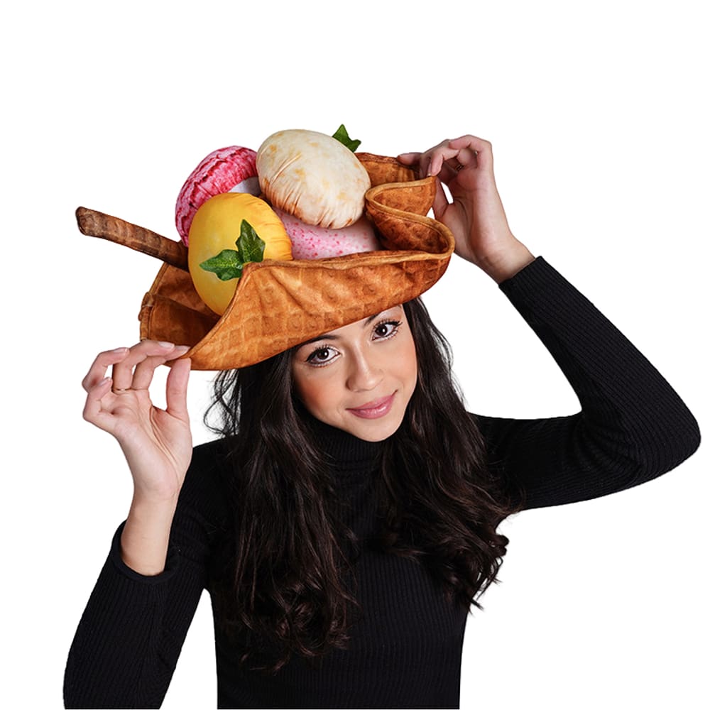 Chapéu de casquinha de sorvete para adultos, divertida festa de Halloween com tema gastronômico