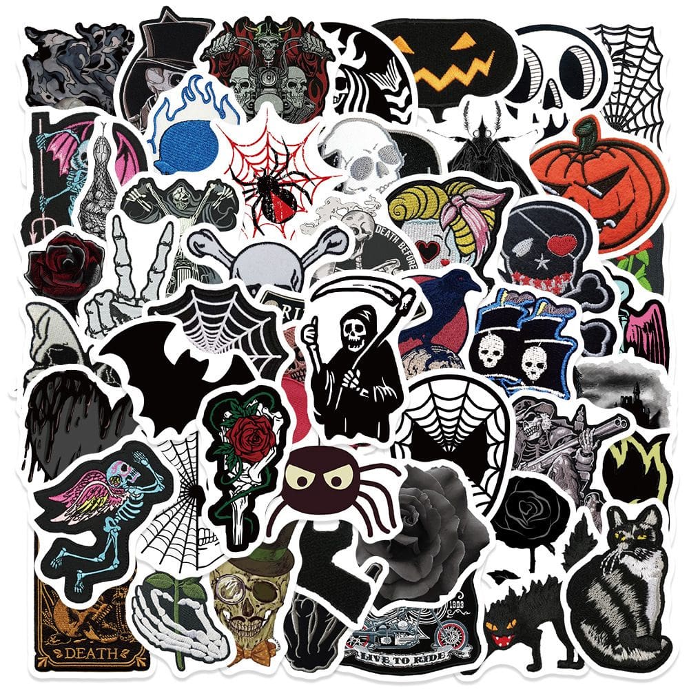 Pacote de adesivos de Halloween Cartoon Ghost, Pumpkin, Witch, 50 unidades