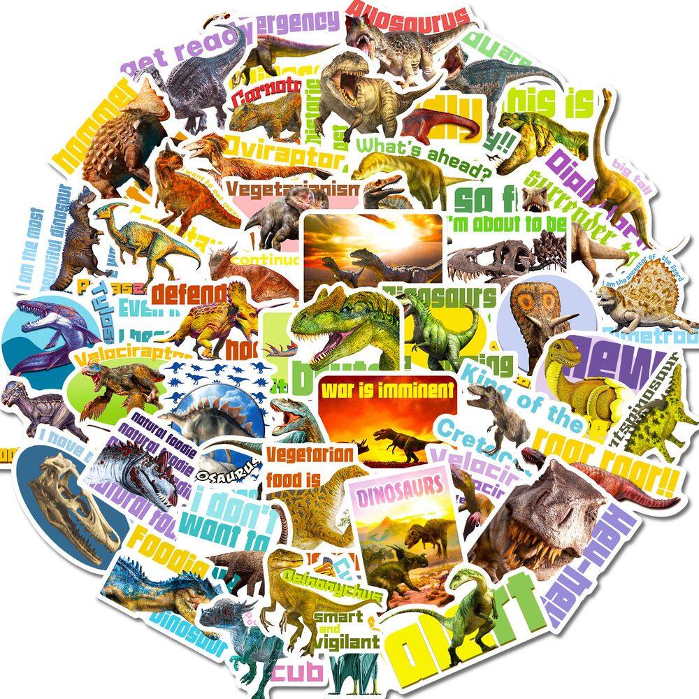 Adesivos Dinosaur para crianças Funny Cartoon Dinosaur x50