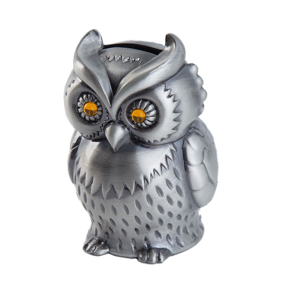Coin Bank Owl Home Piggy Bank Liga de zinco 7x8x11,5 cm 356g