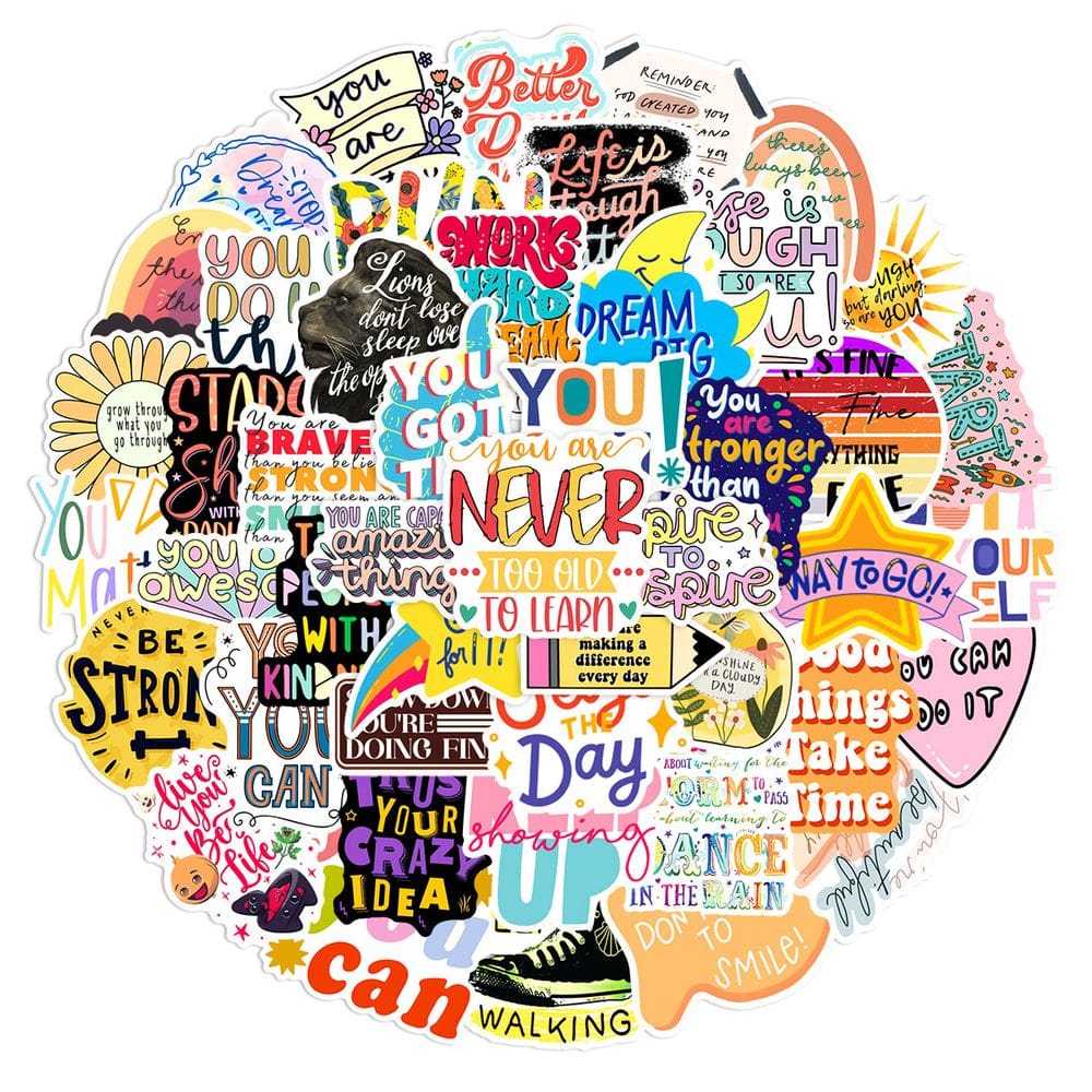 Adesivos Fresh and Motivational English Quote x50 Vinyl