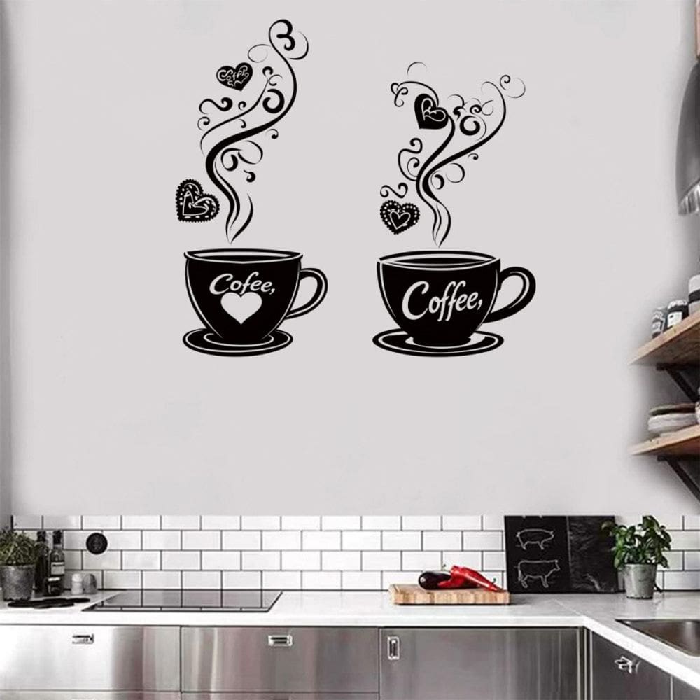 Adesivos de parede Modern Coffee Cup PVC 30x60cm 2 folhas