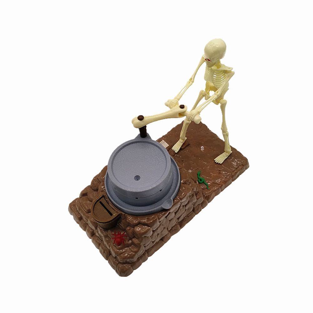 Piggy Bank Skeleton Coin Bank Home com luzes e música de 26 cm