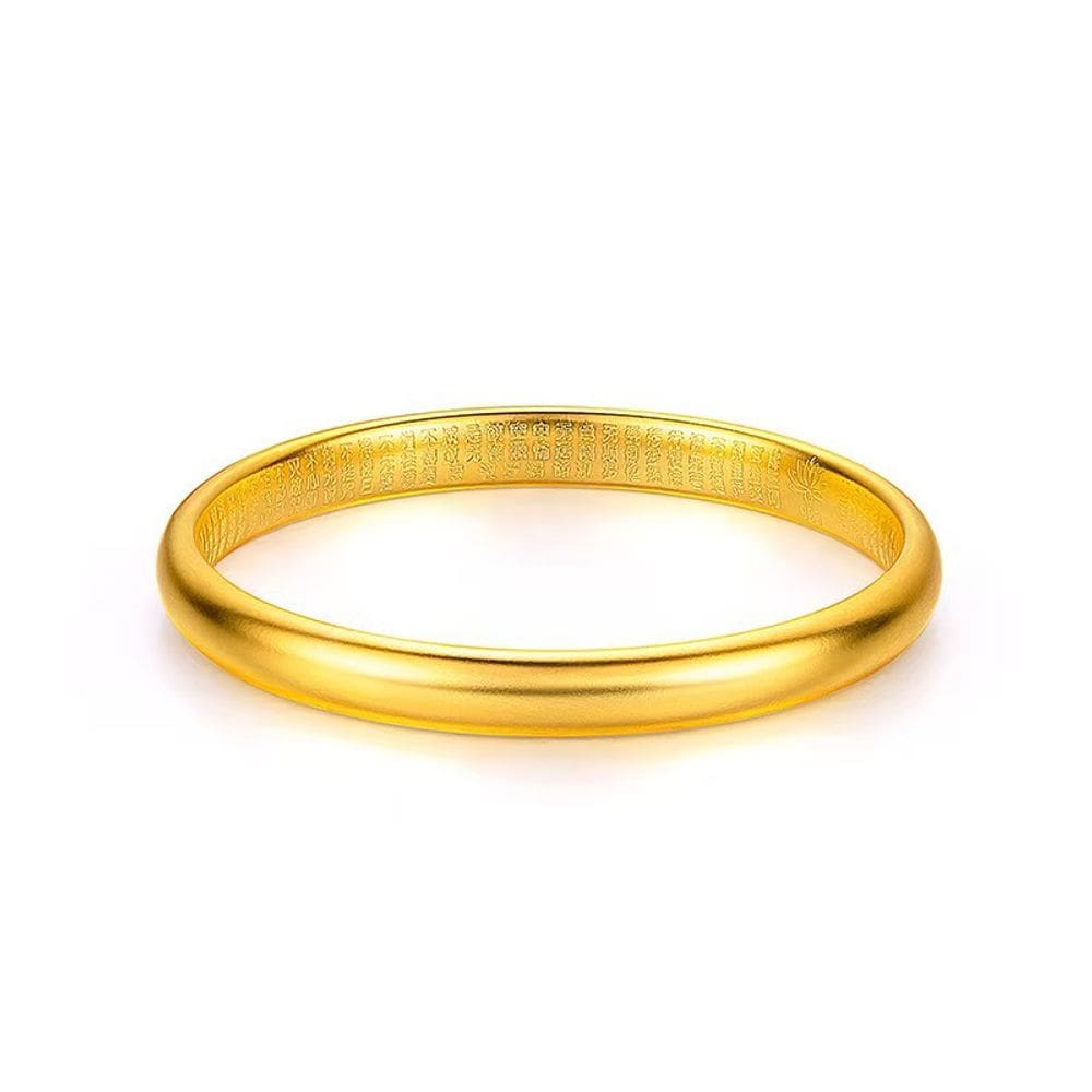 Pulseira Lotus Heart Sutra banhada a ouro para mulheres de 60 mm de diâmetro