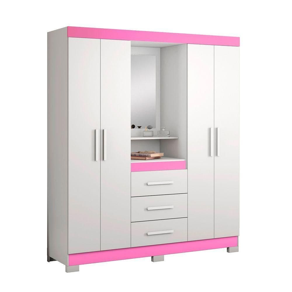 Guarda-roupa 4 Portas Nt 5015 Rosa - Notável