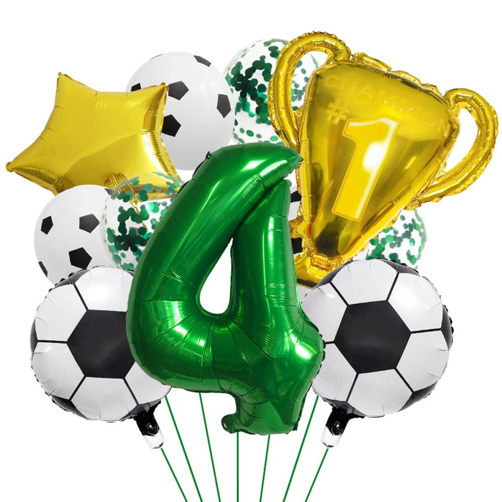 Conjunto de balões com tema de futebol, 11 unidades | Balão número 4, troféu