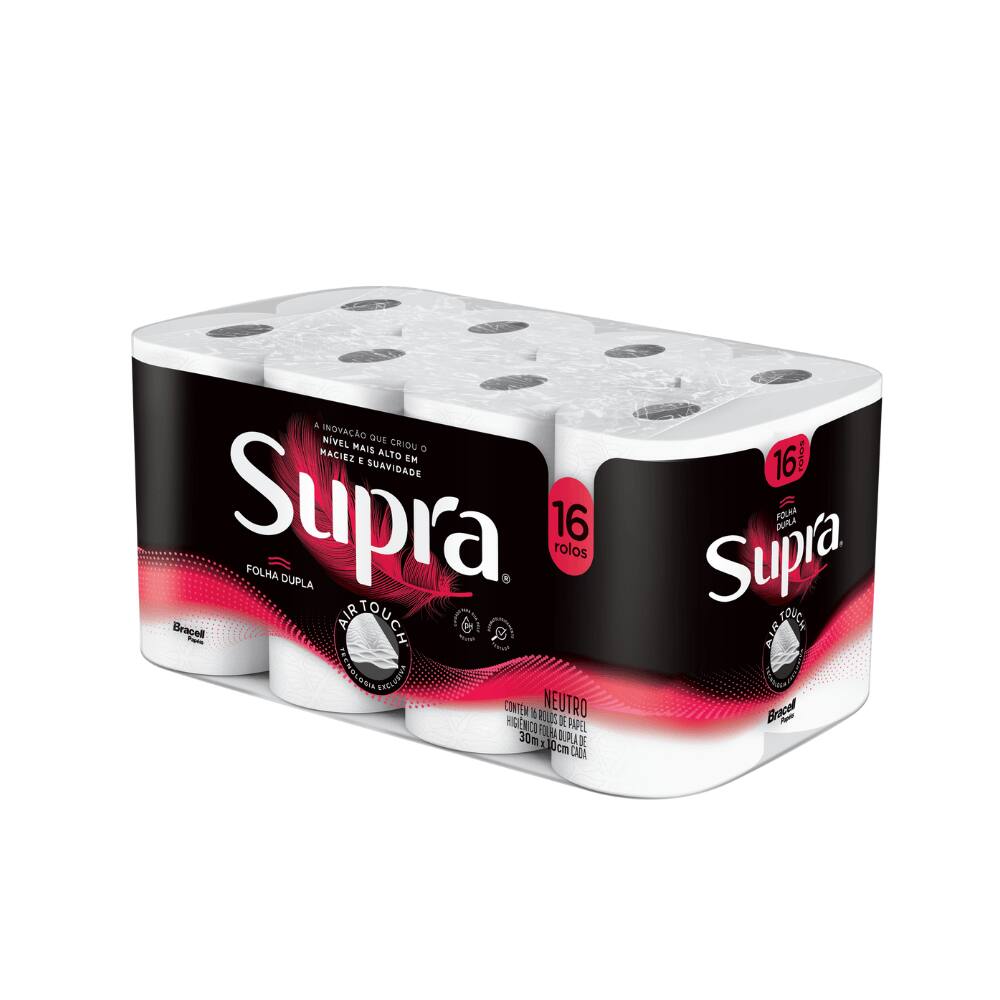 Papel Higiênico Supra Folha Dupla 16 Rolos