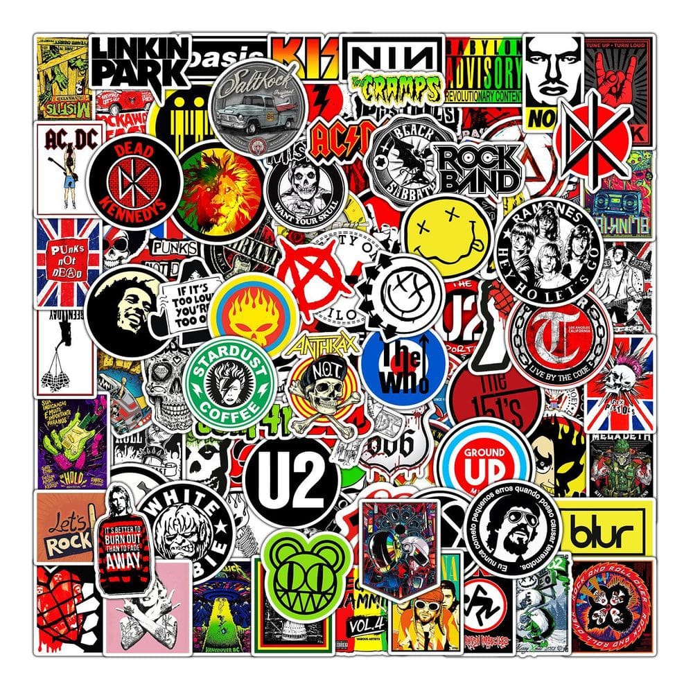 Adesivos Heavy Metal Rock Music Skull Decalques 50 peças à prova d`água