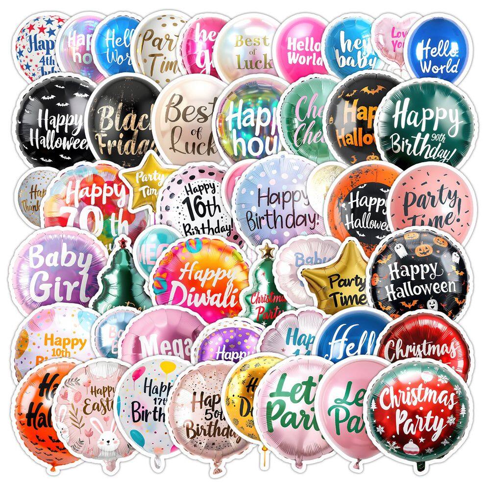 Adesivos, balão 3D, 50 peças, decalques de vinil coloridos e fofos para K