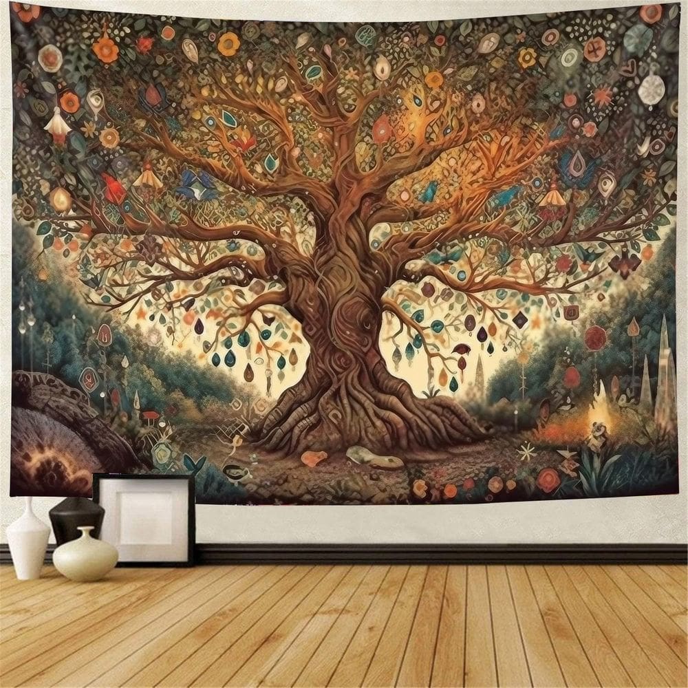 Tapeçaria para pendurar na parede Life Tree Mystic Forest 150x130cm