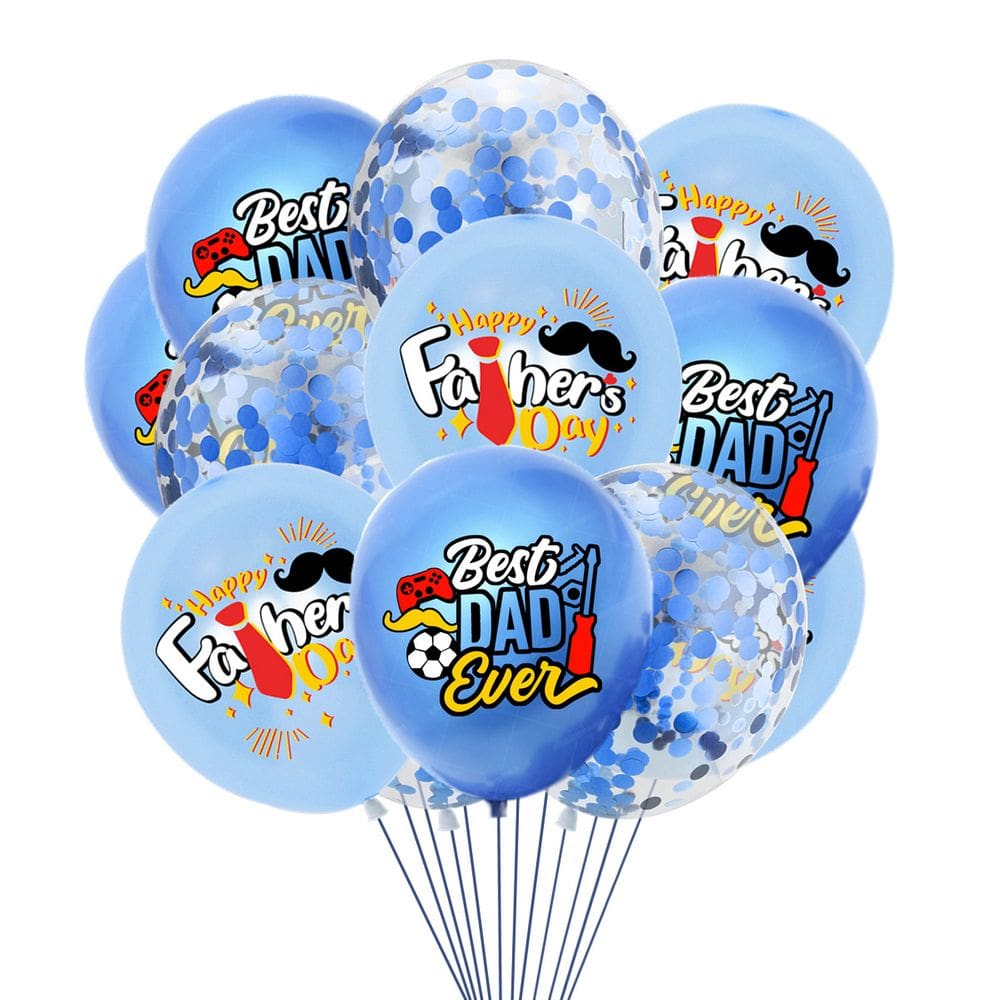 Conjunto de balões para o Dia dos Pais, 12 unidades de látex azul, 30 cm, o melhor pai de todos os tempos