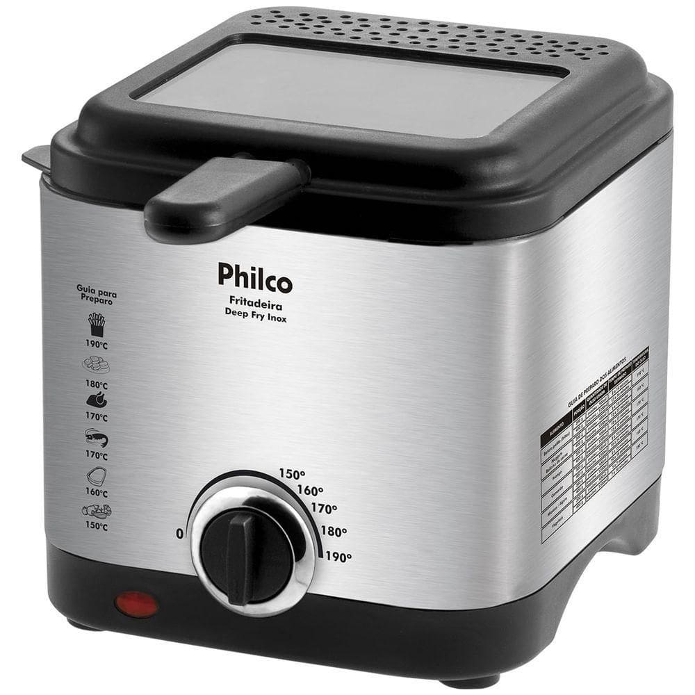 Fritadeira Philco 1,8L Visor Inox 1200W Deep Fry 110V