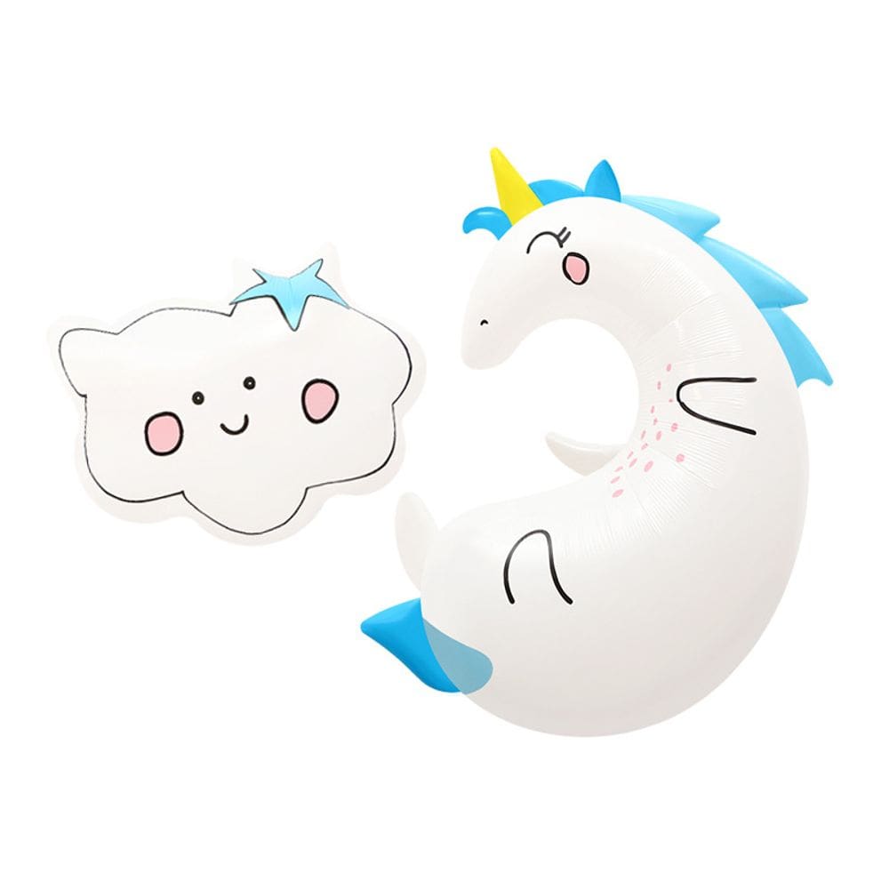 Conjunto de balões metalizados em forma de unicórnio e nuvem para festas, 2 unidades de dezembro