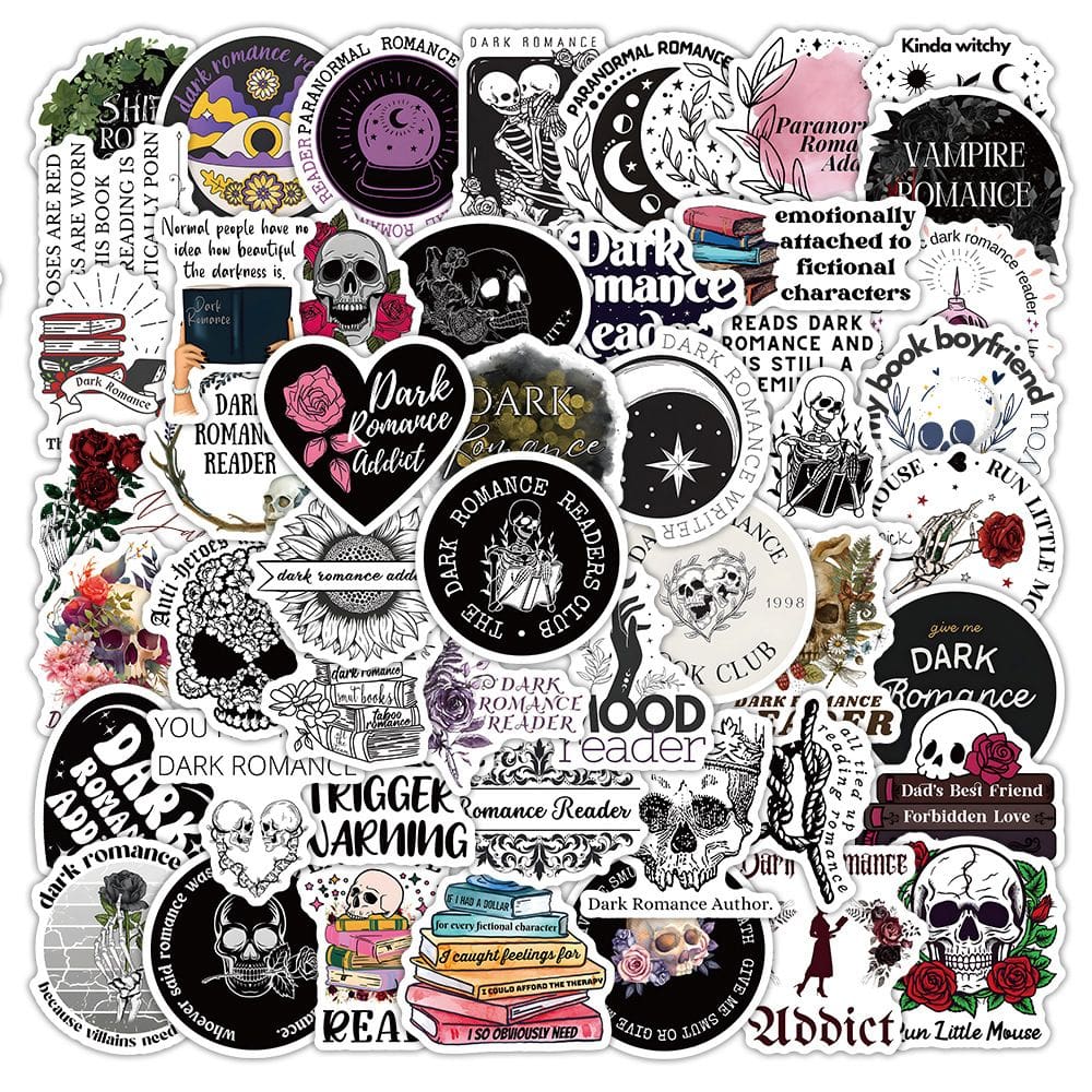 Pacote de adesivos Romance Reading, 200 unidades de vinil impermeável