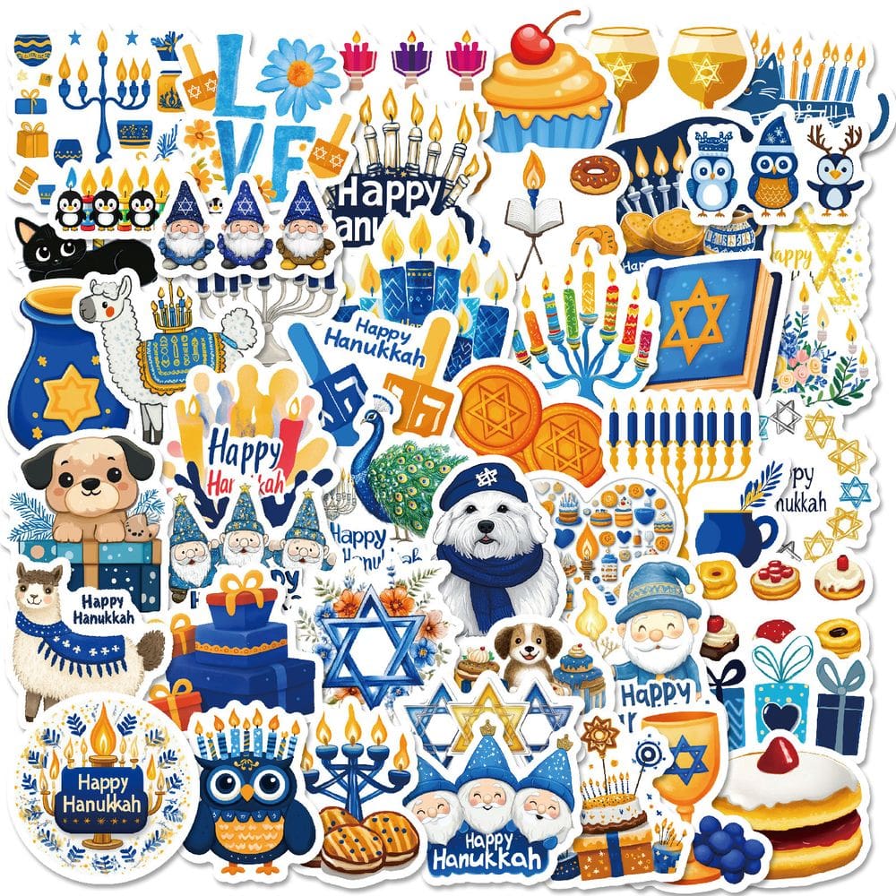 Pacote de adesivos para Hanukkah, 50 unidades Creative & Fun Menorah & Holi