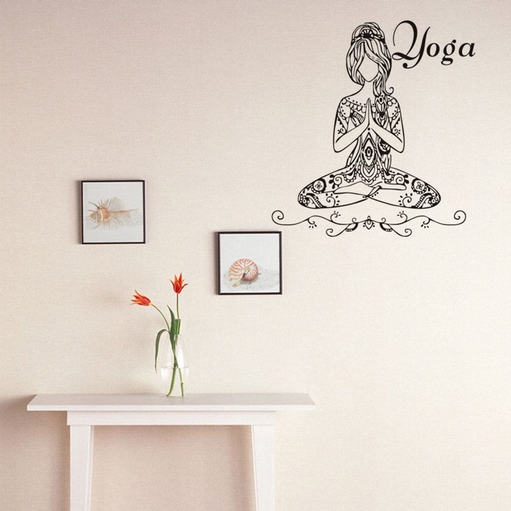 Adesivos de parede Yoga Pose Serene Yoga PVC 57x60cm