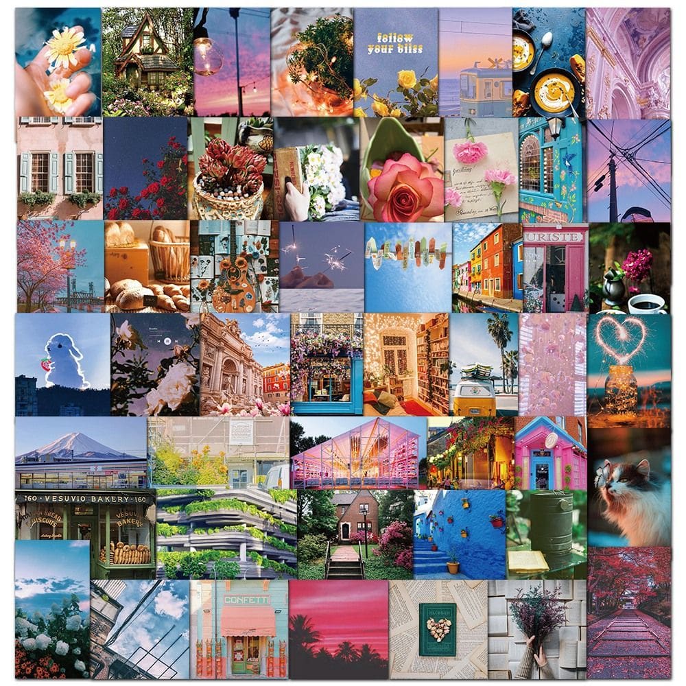 Adesivos Aesthetic Daily Life Artistics Vinyl Decalques x50