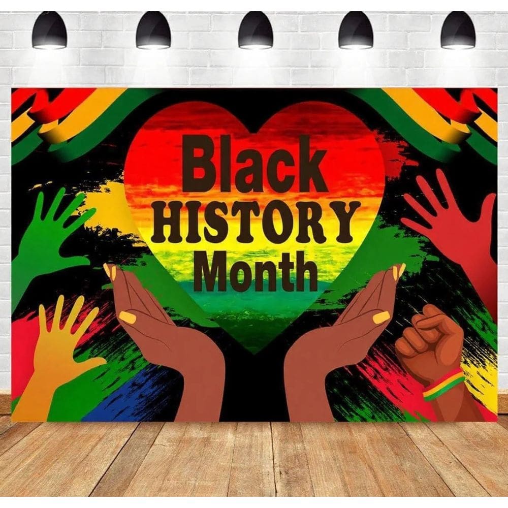 Tapeçaria para pendurar na parede Black History Month em vinil 150x120cm