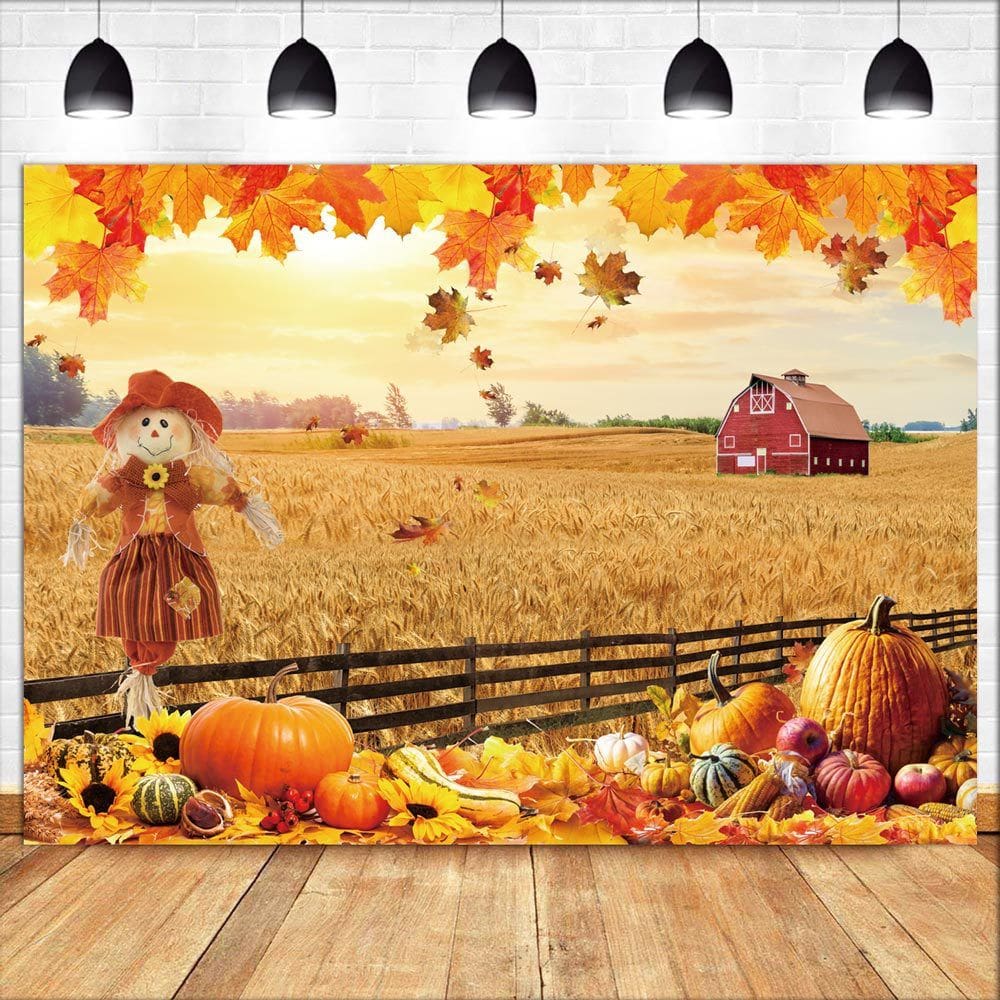 Tapeçaria pendurada na parede Autumn Harvest Pumpkin Scarecrow 150x100cm