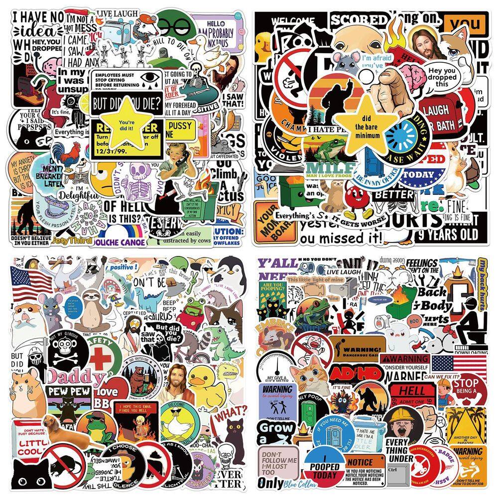 Pacote de adesivos Sarcastic Quote Theme Funny Cartoon 50 unidades