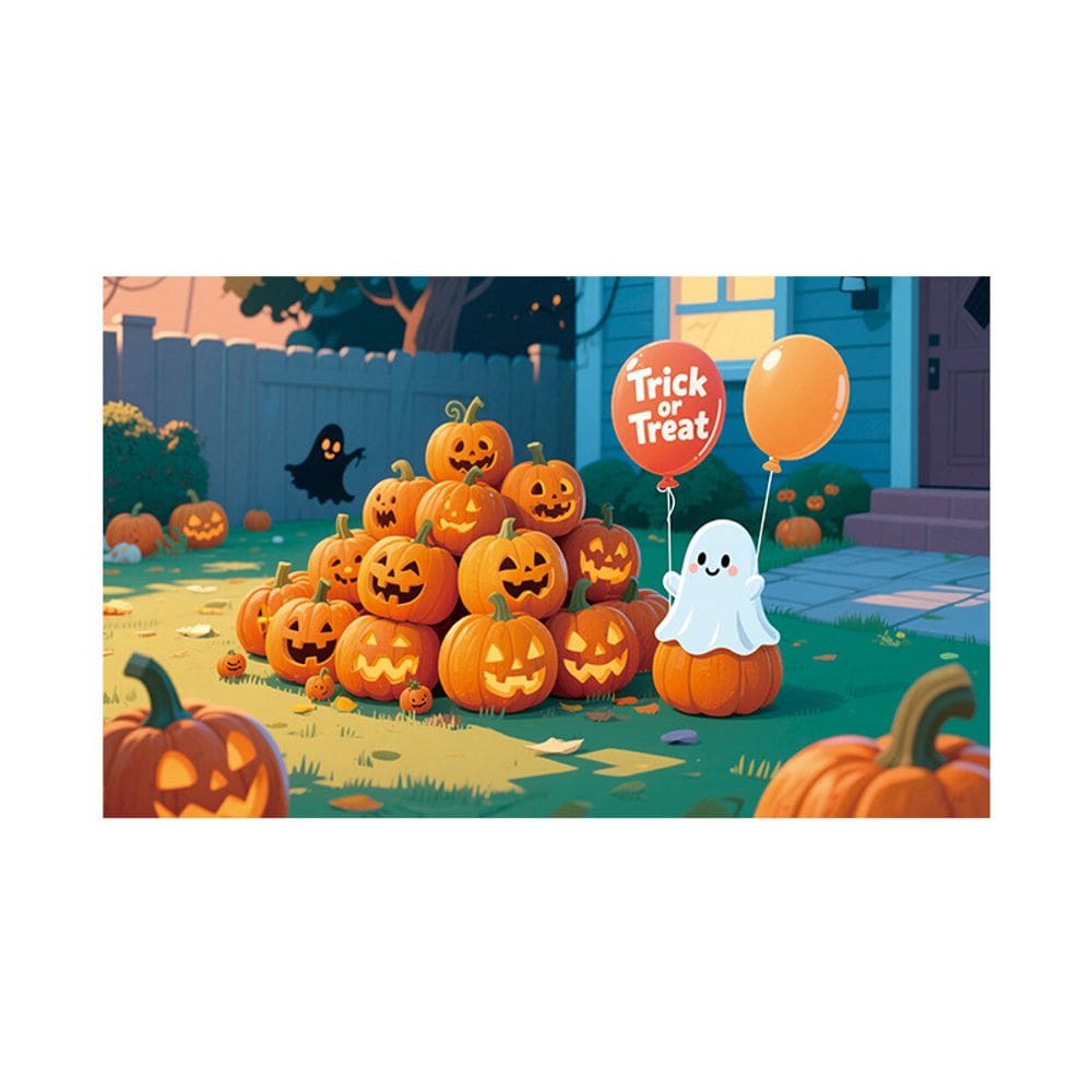 Bandeira de Halloween, abóbora e fantasma, 90x150cm, poliéster