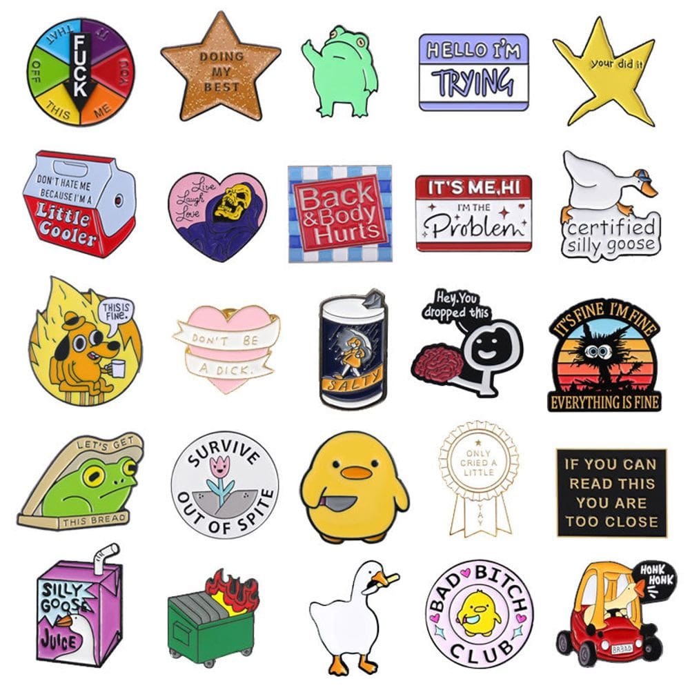 Conjunto de broches Funny Creative Cartoon Lapel Pin Bad x25