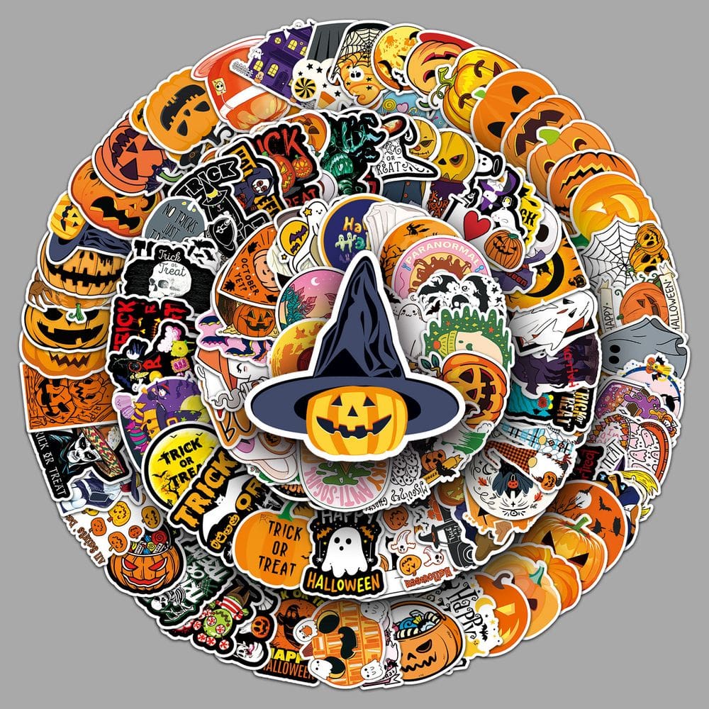 Pacote de adesivos de Halloween, 200 unidades Scary Pumpkin Ghost Witch